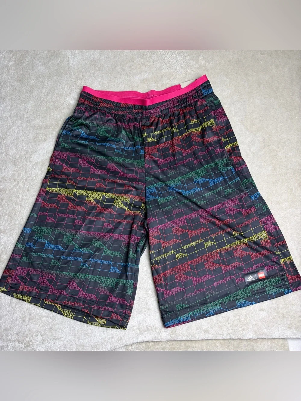 Adidas x LEGO Boys Training Shorts Size Large NWT Aeroready Graphic
